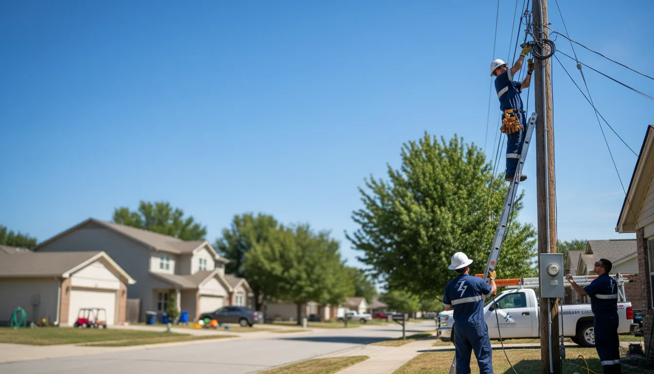 Residential electrician providing installation services in Prague, OK